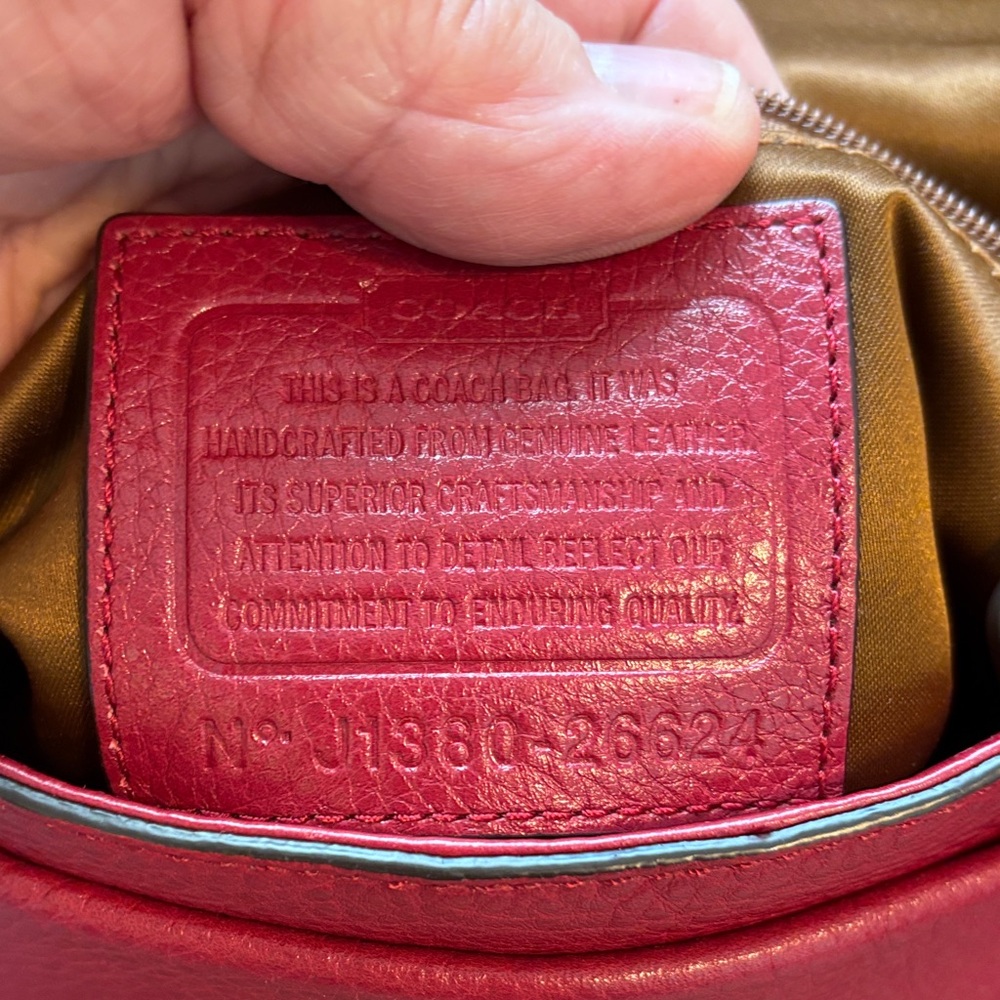 Coach Madison Sadie red top handle satchel - Picture 10 of 12
